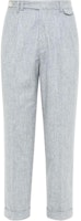Brunello Cucinelli SS24 Pleated Belted Straight-Leg Trousers Grey M038PE1920-C511 Brunello Cucinelli SS24 Pleated Belted Straight-Leg Trousers Grey M038PE1920-C511