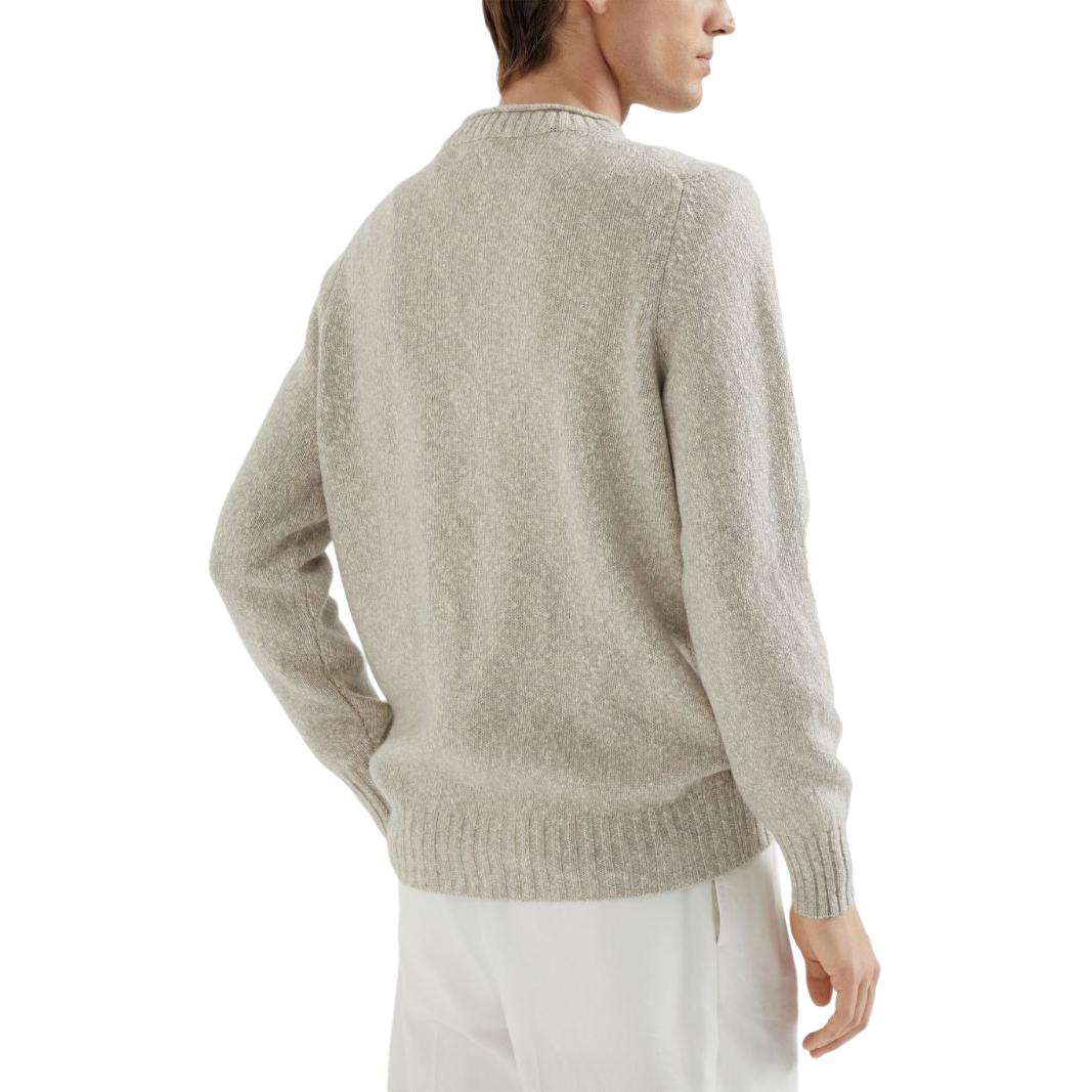 Lookbook Brunello Cucinelli SS24 淺米色羅紋圓領毛衣 M26504700-C4145
