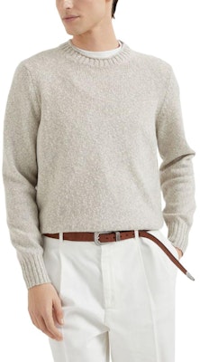 Brunello Cucinelli SS24 淺米色羅紋圓領毛衣 M26504700-C4145 Shop Brunello Cucinelli SS24 淺米色羅紋圓領毛衣 M26504700-C4145