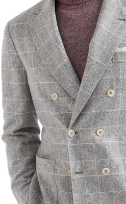 Brunello Cucinelli SS24 單排扣格紋西裝外套 珍珠灰色。 MY4667BBD-C001 Details for Brunello Cucinelli SS24 單排扣格紋西裝外套 珍珠灰色。 MY4667BBD-C001