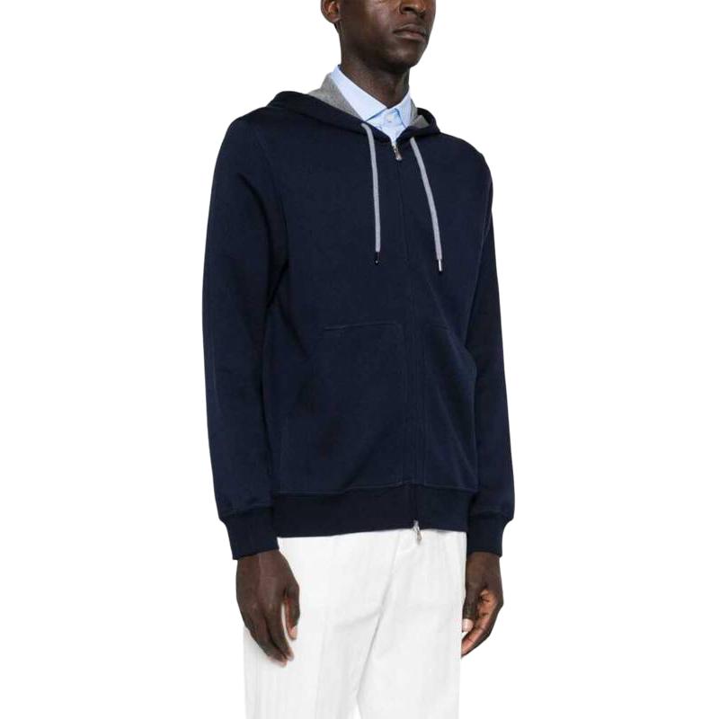 Purchase 布內洛庫奇內利 SS24 寬鬆版拉鏈連帽外套 鈷藍色 MM8319069G-C1265