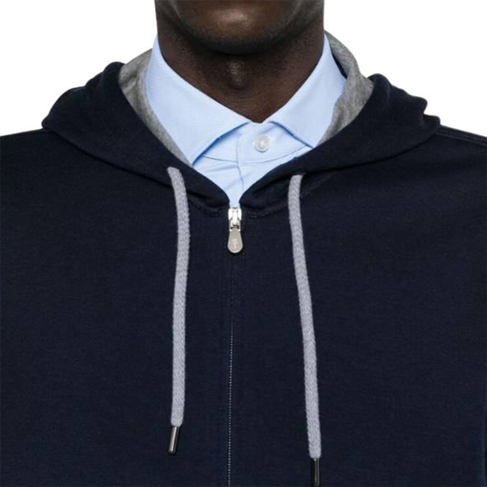 Details for 布內洛庫奇內利 SS24 寬鬆版拉鏈連帽外套 鈷藍色 MM8319069G-C1265