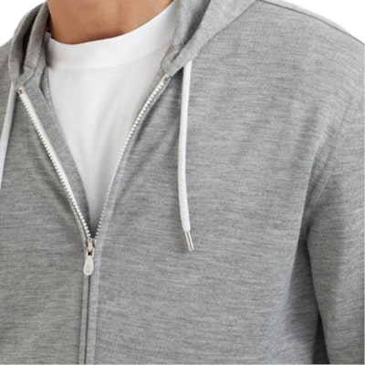 Brunello Cucinelli SS24 深灰色長袖純色拉鍊連帽外套 MM8319069G-C1253 3