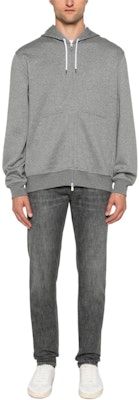 Brunello Cucinelli SS24 深灰色長袖純色拉鍊連帽外套 MM8319069G-C1253 Lookbook Brunello Cucinelli SS24 深灰色長袖純色拉鍊連帽外套 MM8319069G-C1253