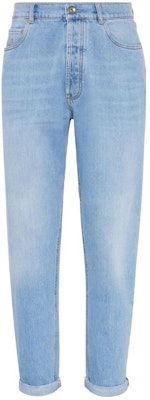 Brunello Cucinelli SS24 藍色修身牛仔褲附側邊拉鍊口袋。 M074PO1090-C1469 Order Brunello Cucinelli SS24 藍色修身牛仔褲附側邊拉鍊口袋。 M074PO1090-C1469