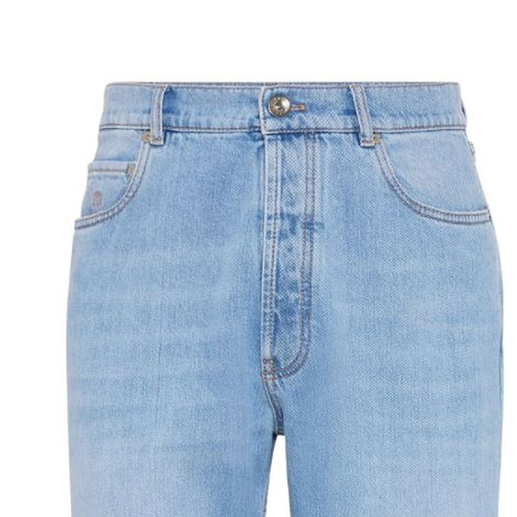 Details for Brunello Cucinelli SS24 藍色修身牛仔褲附側邊拉鍊口袋。 M074PO1090-C1469