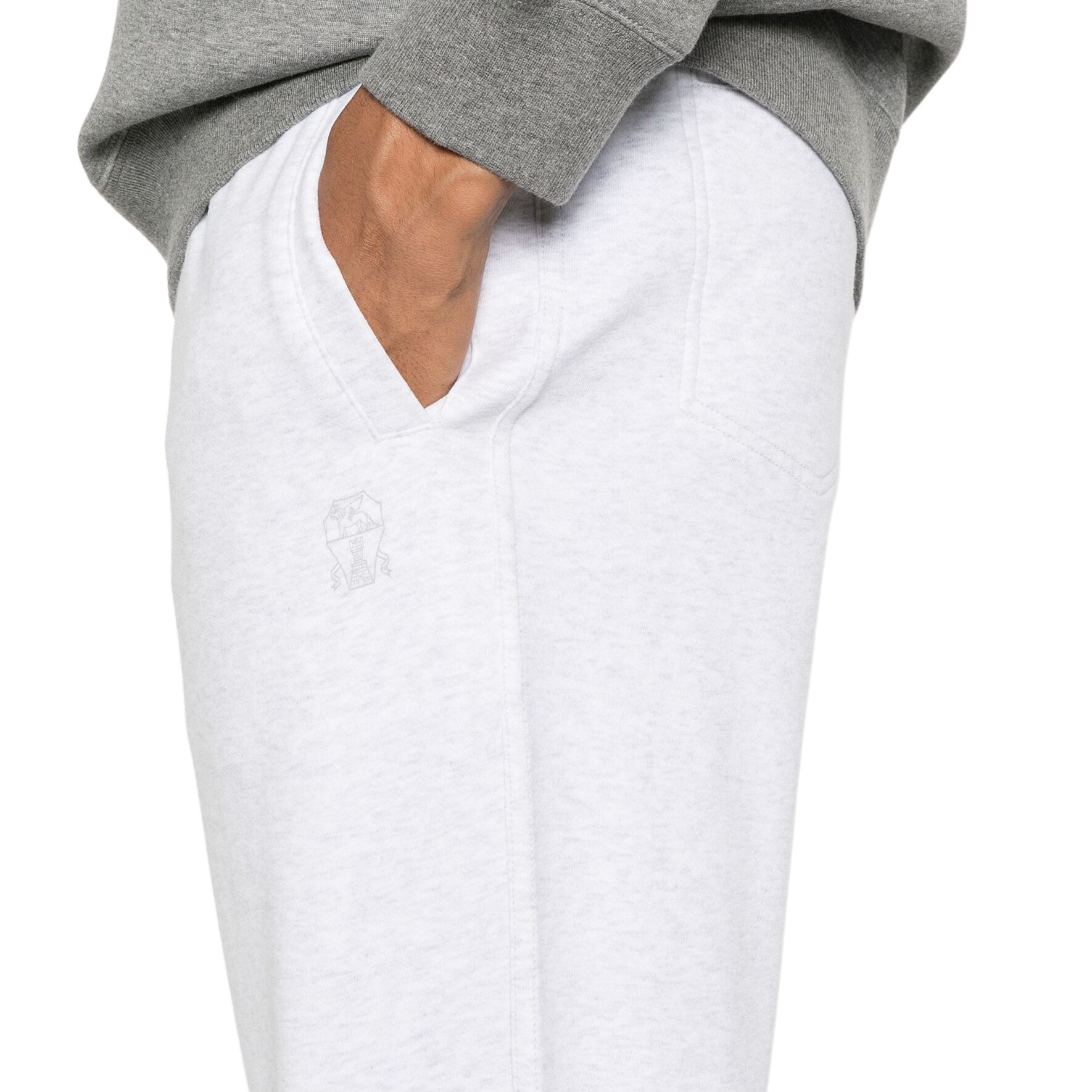 Sizing Brunello Cucinelli SS24 窄管針織運動長褲 灰色 抽繩設計 MM8363231G-CW584