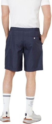 Brunello Cucinelli SS24 Seluar Pendek Lelaki Biru Berjalur dengan Logo Patch. MB4173387T-CWY67 Shop Brunello Cucinelli SS24 Seluar Pendek Lelaki Biru Berjalur dengan Logo Patch. MB4173387T-CWY67