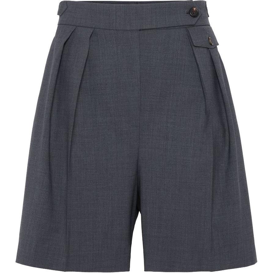 Brunello Cucinelli SS24 Grey Unisex Casual Shorts with Pleated Details. M0W07P8768-C4078