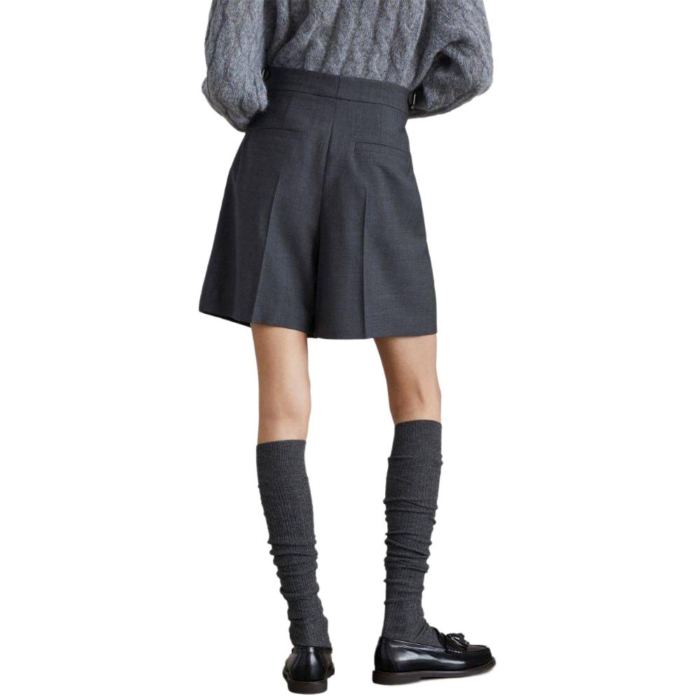 Shop 布內洛·庫奇內利 SS24 灰色男女通用休閒短褲附褶細節 M0W07P8768-C4078