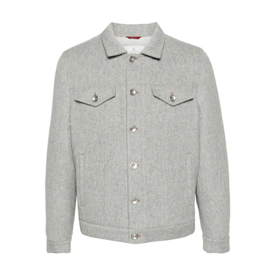 Brunello Cucinelli SS24 Light Grey Single-Breasted Casual Blazer Jacket MT4976880-CPH24