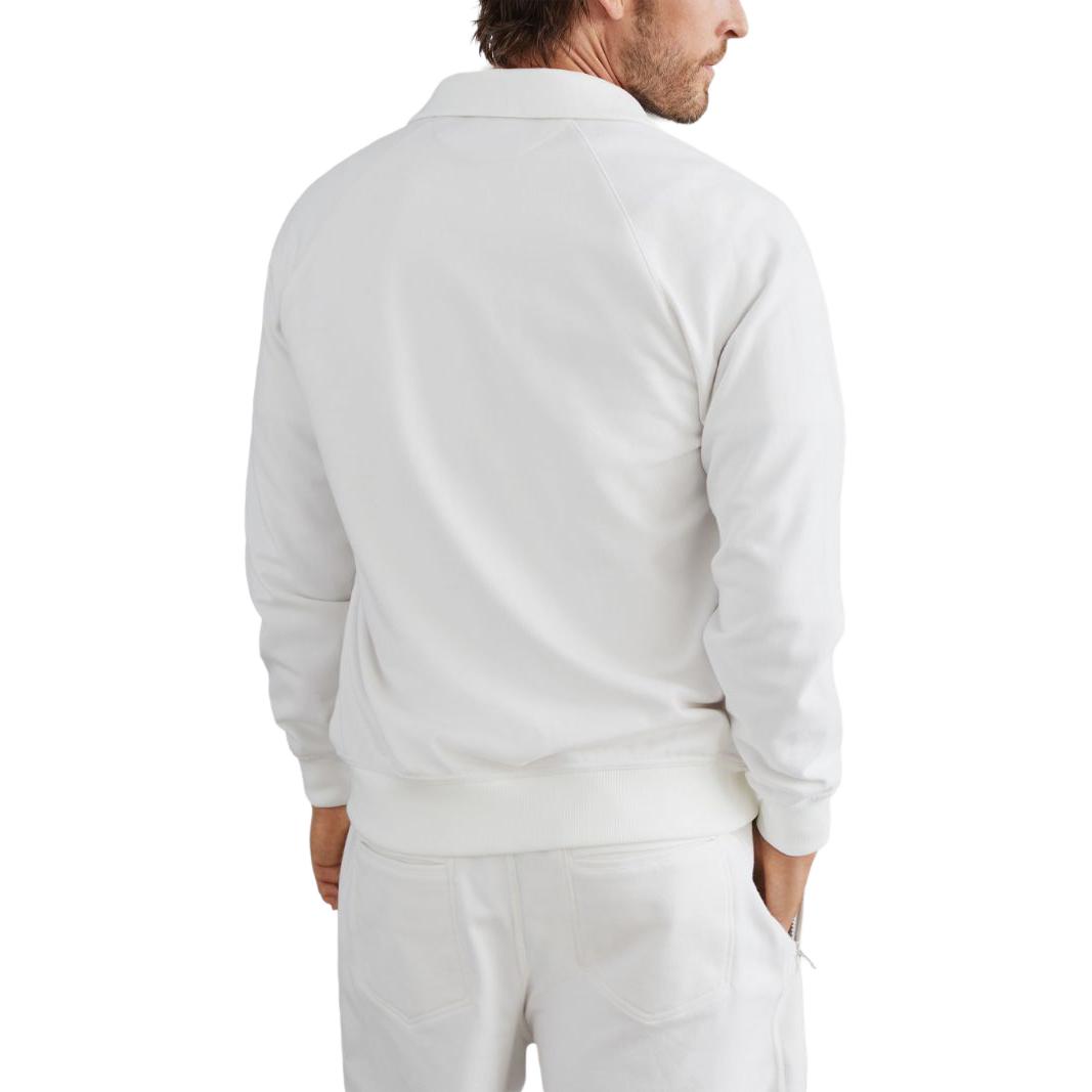 Shop 布内洛·库奇内利 SS24 男士白色logo压纹立领长袖夹克 MM8363140G-CVN50