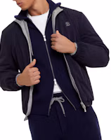 Details for Brunello Cucinelli SS24 Logo High Neck Waterproof Jacket Midnight Blue Men’s MM40A7433G-CBJ47