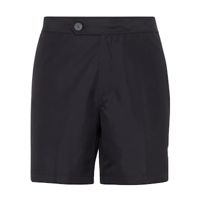 Brunello Cucinelli SS24 Logo Print Swim Shorts Men Black. MW817044CE988