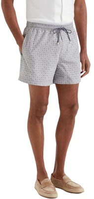 Brunello Cucinelli SS24 男士灰色印花抽绳沙滩短裤 MW856053P-C002 Lookbook Brunello Cucinelli SS24 男士灰色印花抽绳沙滩短裤 MW856053P-C002