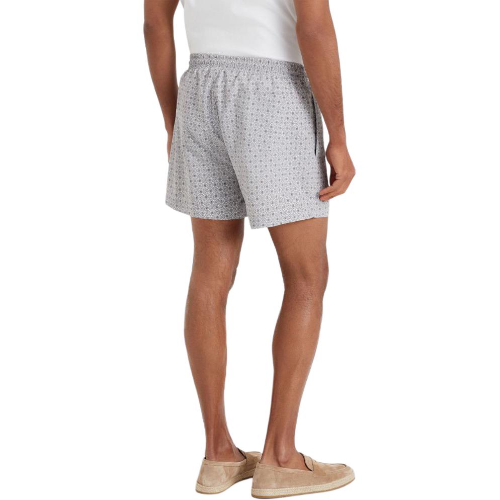 Shop Brunello Cucinelli SS24 男士灰色印花抽绳沙滩短裤 MW856053P-C002