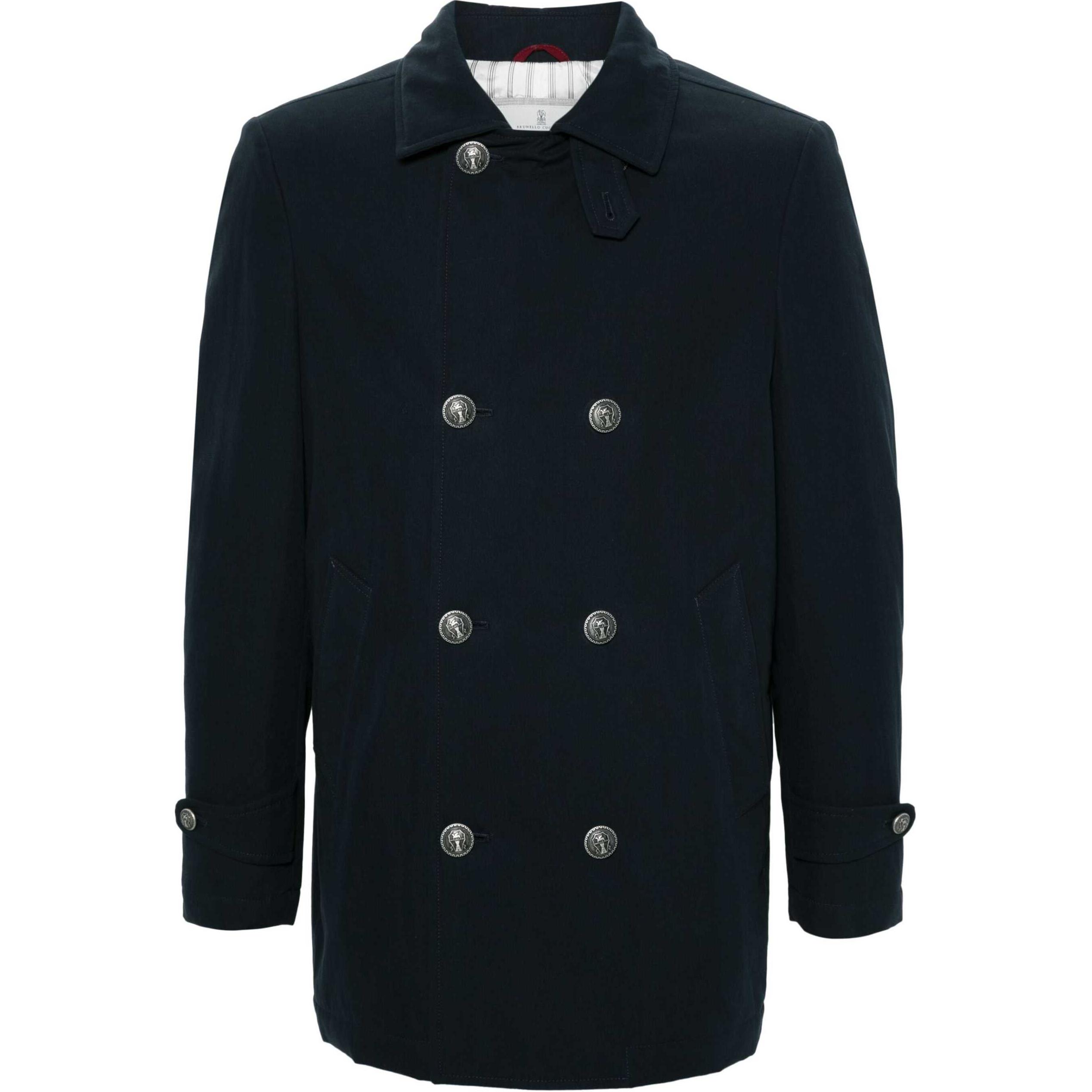 Brunello Cucinelli SS24 Midnight Blue Double-Breasted Blazer Jacket MY4646365-MIDNIGHTBLUE