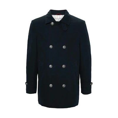 Brunello Cucinelli SS24 Midnight Blue Double-Breasted Blazer Jacket MY4646365-MIDNIGHTBLUE