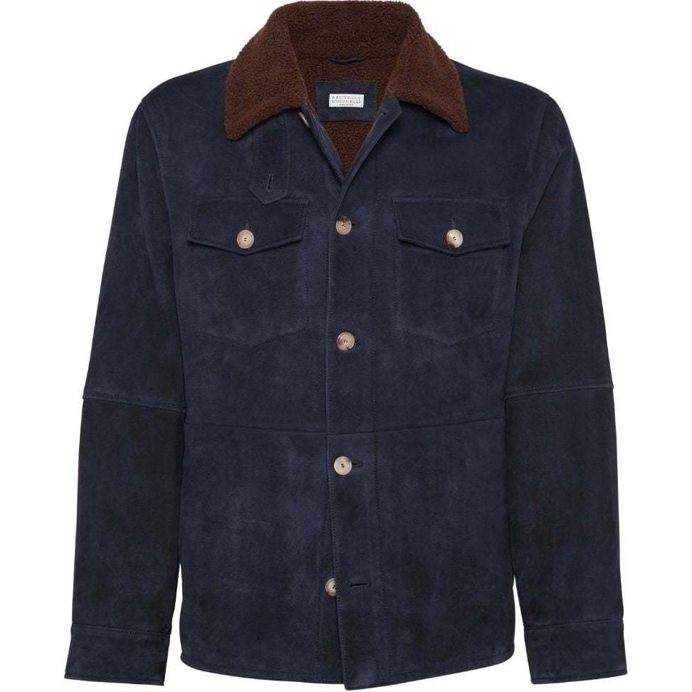 Brunello Cucinelli SS24 Midnight Blue Single-Breasted Jacket MPMLV2005-C1284