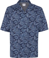 Brunello Cucinelli SS24 Paisley Print Single-Breasted Navy Short Sleeve Shirt Men MM6640615P-C001 Brunello Cucinelli SS24 Paisley Print Single-Breasted Navy Short Sleeve Shirt Men MM6640615P-C001
