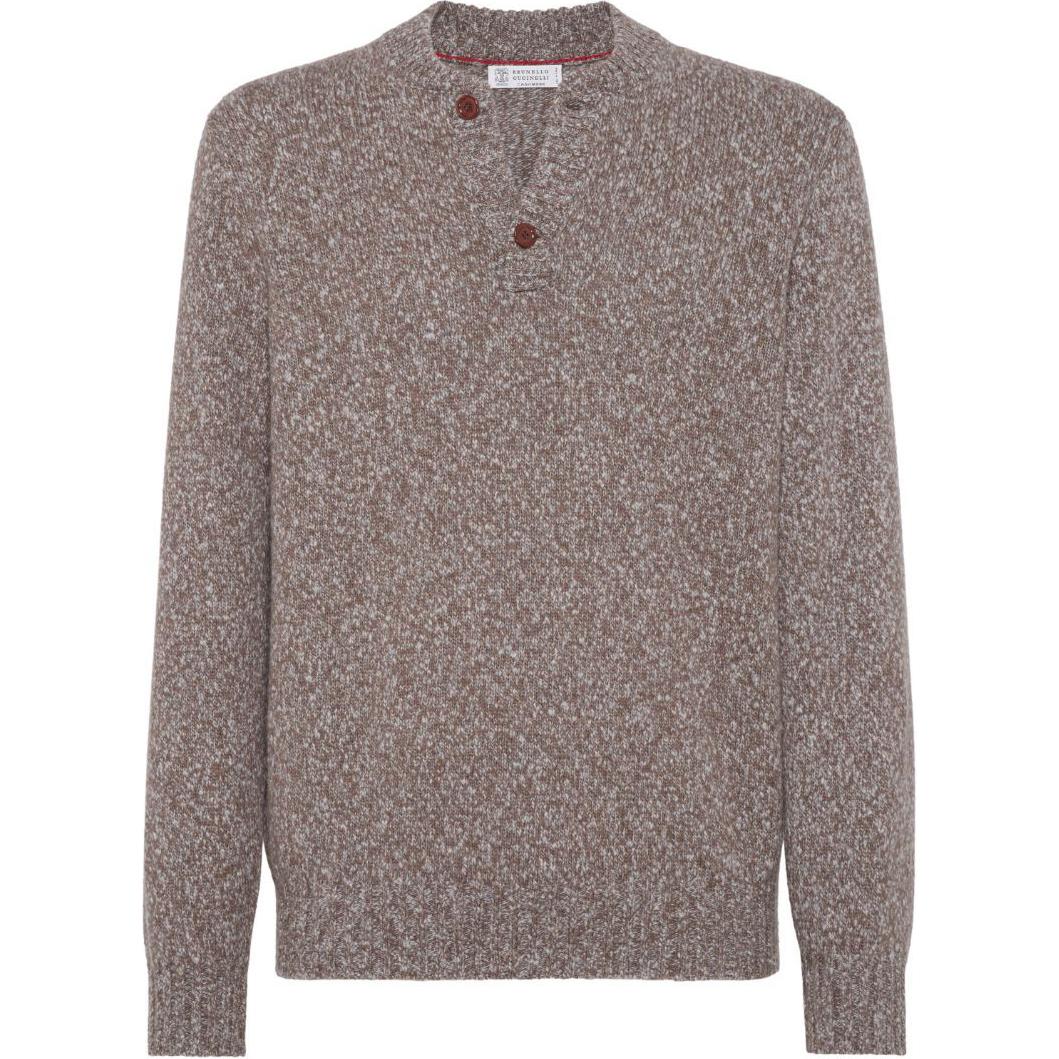 Brunello Cucinelli SS24 Pullover Cashmere Sweater  Crewneck Taupe Grey. M26504701C-4053