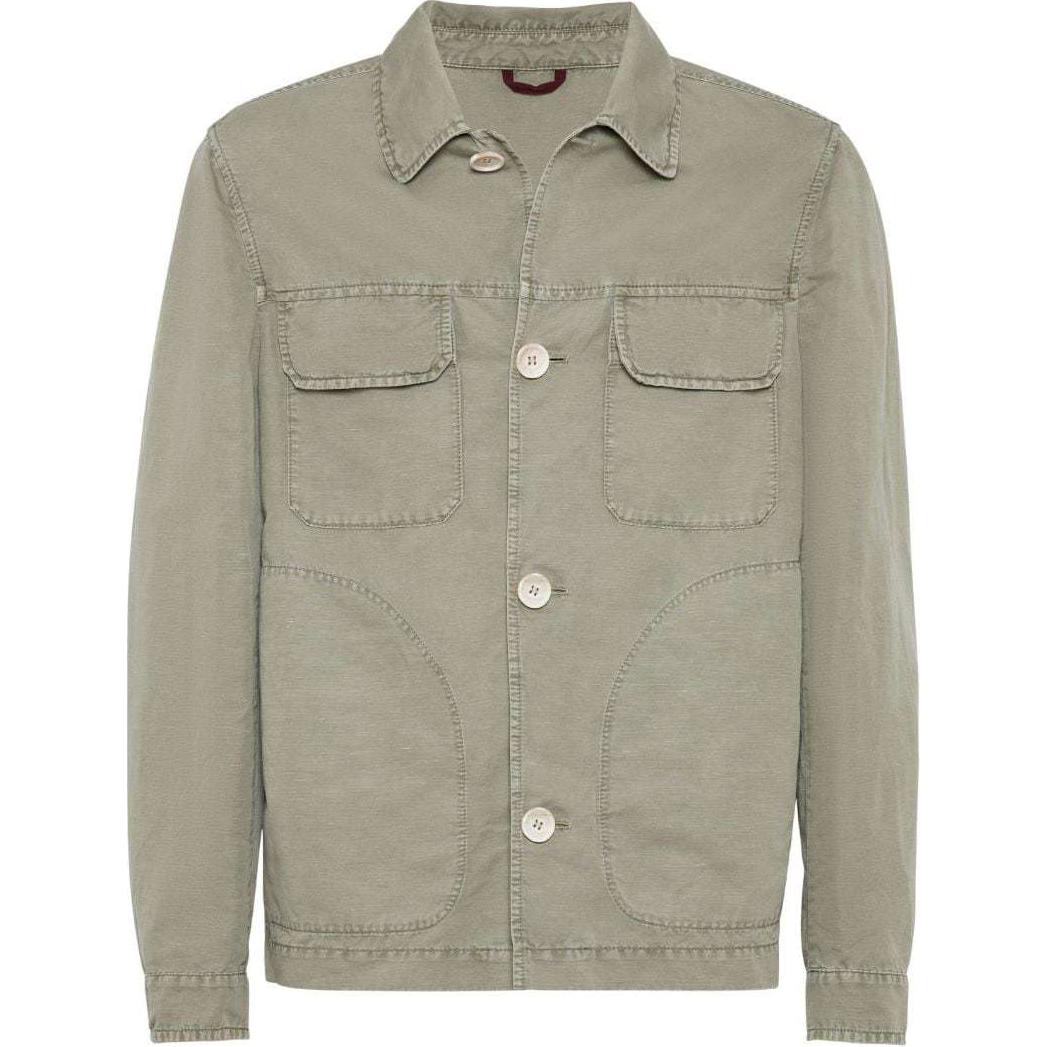 Brunello Cucinelli SS24 Sage Green Single-Breasted Long Sleeve Jacket M291D6512P-C6314