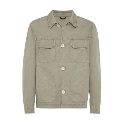 Brunello Cucinelli SS24 Sage Green Single-Breasted Long Sleeve Jacket M291D6512P-C6314