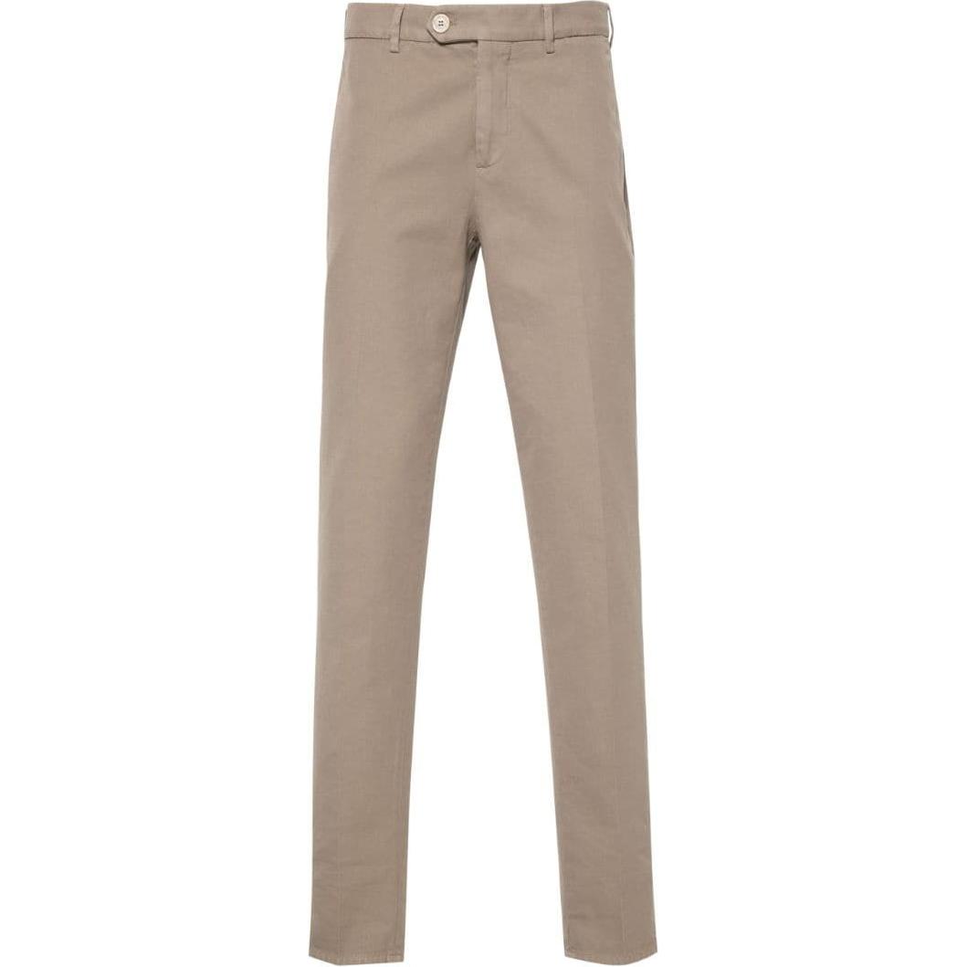 Brunello Cucinelli SS24 Slim Fit Light Brown Casual Pants with Zip Pockets M252DI1770-C6317