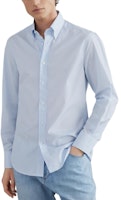 Brunello Cucinelli SS24 Slim Fit Striped Single-Breasted Shirt Sky Blue Men’s MF6981716-C011 Brunello Cucinelli SS24 Slim Fit Striped Single-Breasted Shirt Sky Blue Men’s MF6981716-C011