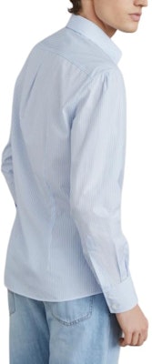 Brunello Cucinelli 2024春夏男士修身条纹单扣衬衫天蓝色 MF6981716-C011 Shop Brunello Cucinelli 2024春夏男士修身条纹单扣衬衫天蓝色 MF6981716-C011