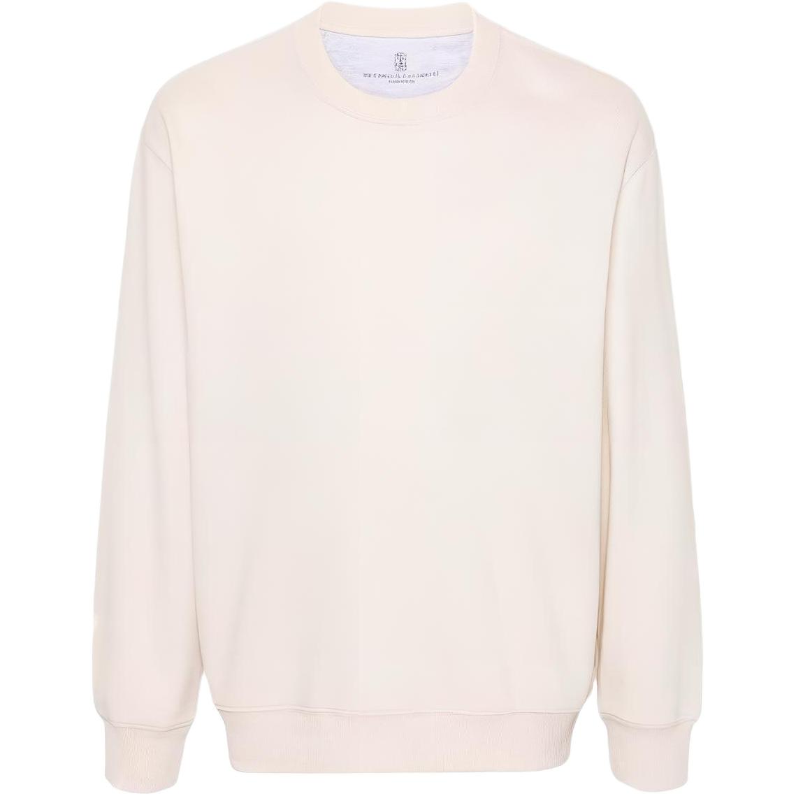 Brunello Cucinelli SS24 Solid Knit Crewneck Sweatshirt Light Beige M0T353433-CYH13