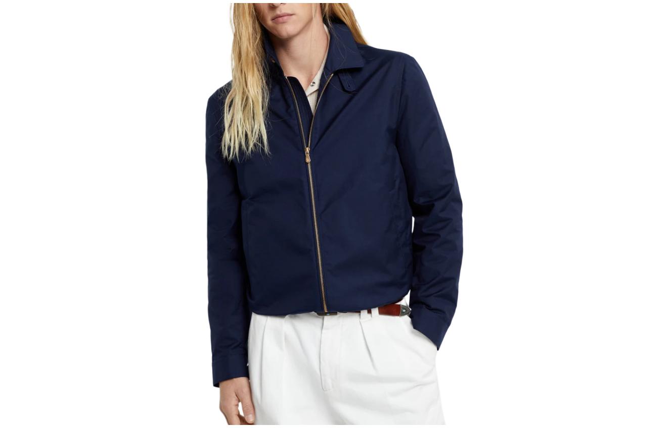 Brunello Cucinelli SS24 Solid Zip-Up Stand Collar Jacket Navy Blue MB4026205-C404