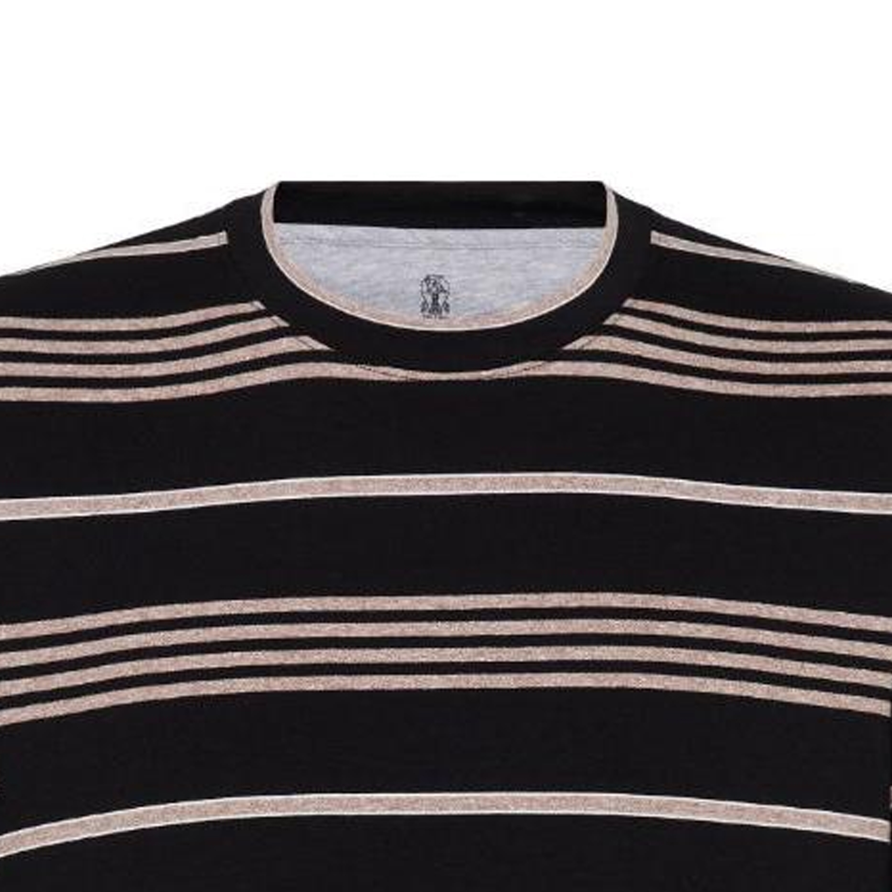 Purchase Brunello Cucinelli SS24 黑色條紋印花短袖圓領T恤 MW8401308-C006