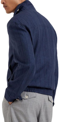 Brunello Cucinelli SS24 條紋拉鍊領長袖外套 男款海軍藍 MW4756205P-C674 Shop Brunello Cucinelli SS24 條紋拉鍊領長袖外套 男款海軍藍 MW4756205P-C674
