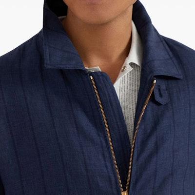 Brunello Cucinelli SS24 條紋拉鍊領長袖外套 男款海軍藍 MW4756205P-C674 Purchase Brunello Cucinelli SS24 條紋拉鍊領長袖外套 男款海軍藍 MW4756205P-C674