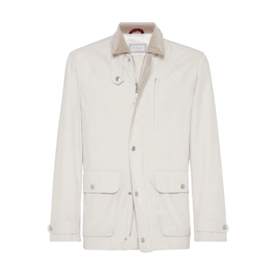 Brunello Cucinelli SS24 White Casual Long Sleeve Jacket with Pocket MY4646340-白色