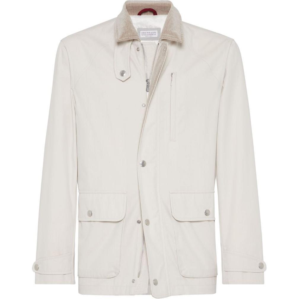 Order Chaqueta Casual Blanca de Manga Larga con Bolsillo Brunello Cucinelli SS24 MY4646340-白色