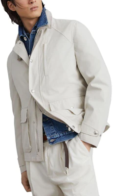 Chaqueta Casual Blanca de Manga Larga con Bolsillo Brunello Cucinelli SS24 MY4646340-白色 Lookbook Chaqueta Casual Blanca de Manga Larga con Bolsillo Brunello Cucinelli SS24 MY4646340-白色