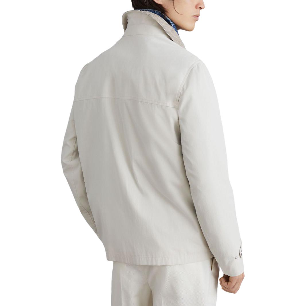 Shop Chaqueta Casual Blanca de Manga Larga con Bolsillo Brunello Cucinelli SS24 MY4646340-白色