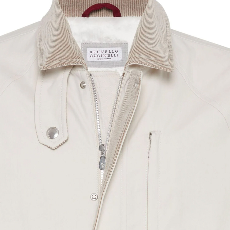 Details for Chaqueta Casual Blanca de Manga Larga con Bolsillo Brunello Cucinelli SS24 MY4646340-白色