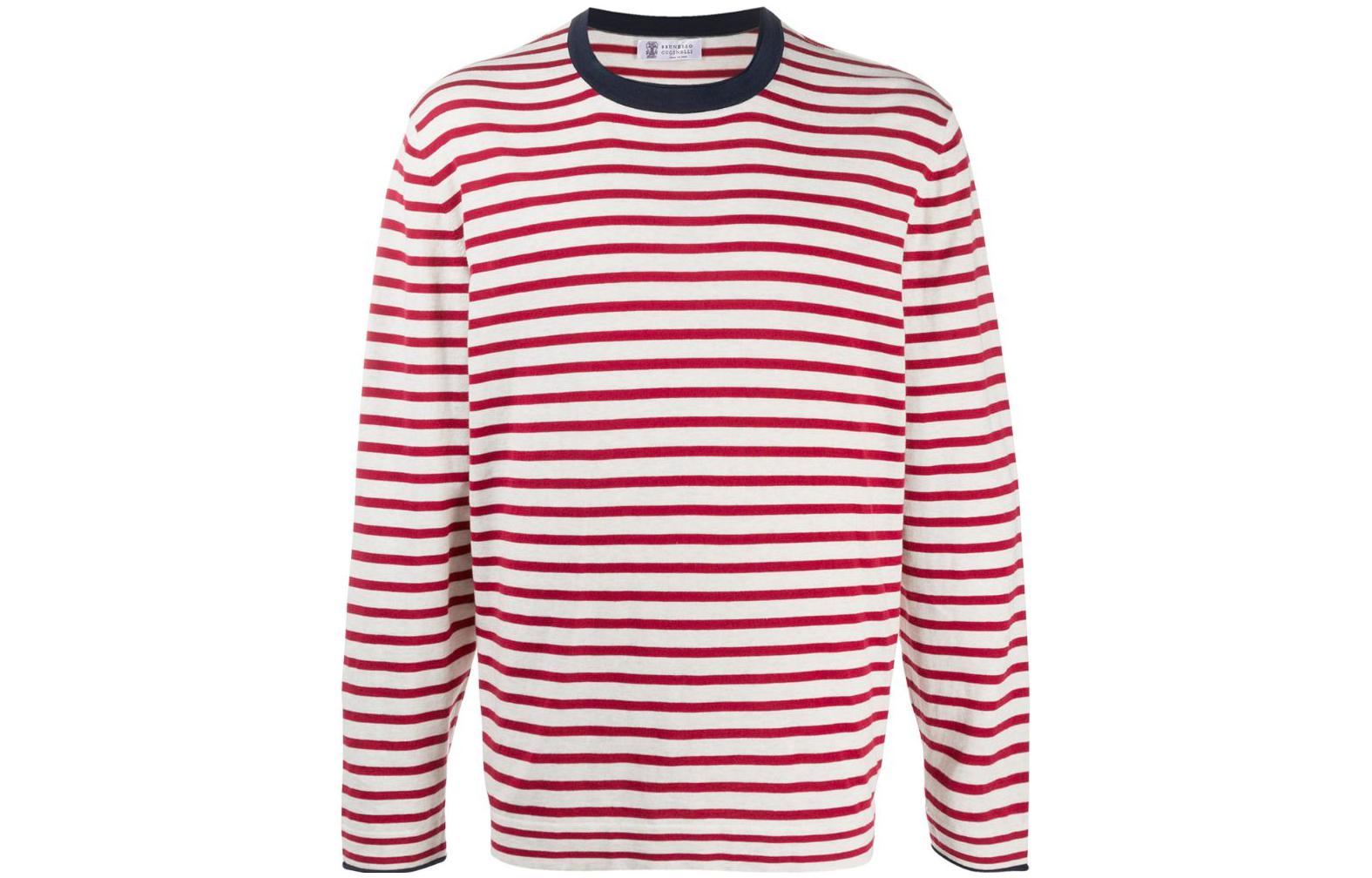 Brunello Cucinelli Striped Print Crewneck Casual Sweatshirt M29802800-CY603