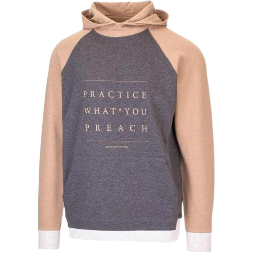 Brunello Cucinelli Two-Tone Letter Print Hoodie M0T313326G-CT367