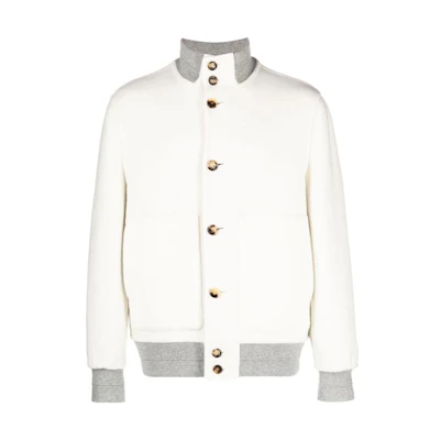 Brunello Cucinelli White Colorblock Pilot Jacket MY4139964-C100A