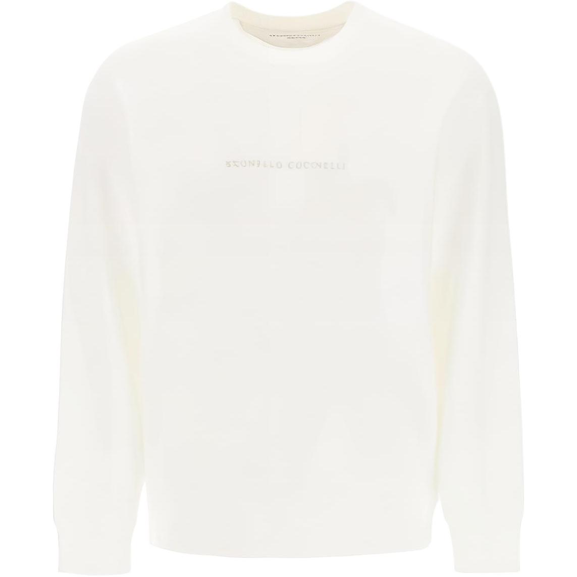 Brunello Cucinelli White Crewneck Long Sleeve Casual Sweatshirt M0T353434-CRC04