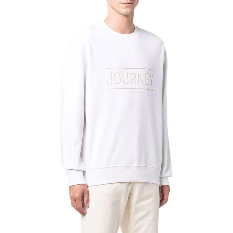 Brunello Cucinelli White Crewneck Sweatshirt with Letter Print M0T353523-CDW11