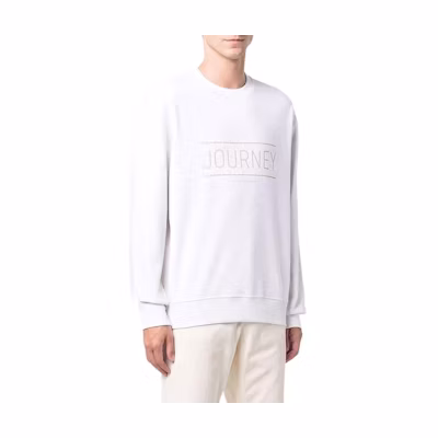 Brunello Cucinelli White Crewneck Sweatshirt with Letter Print M0T353523-CDW11