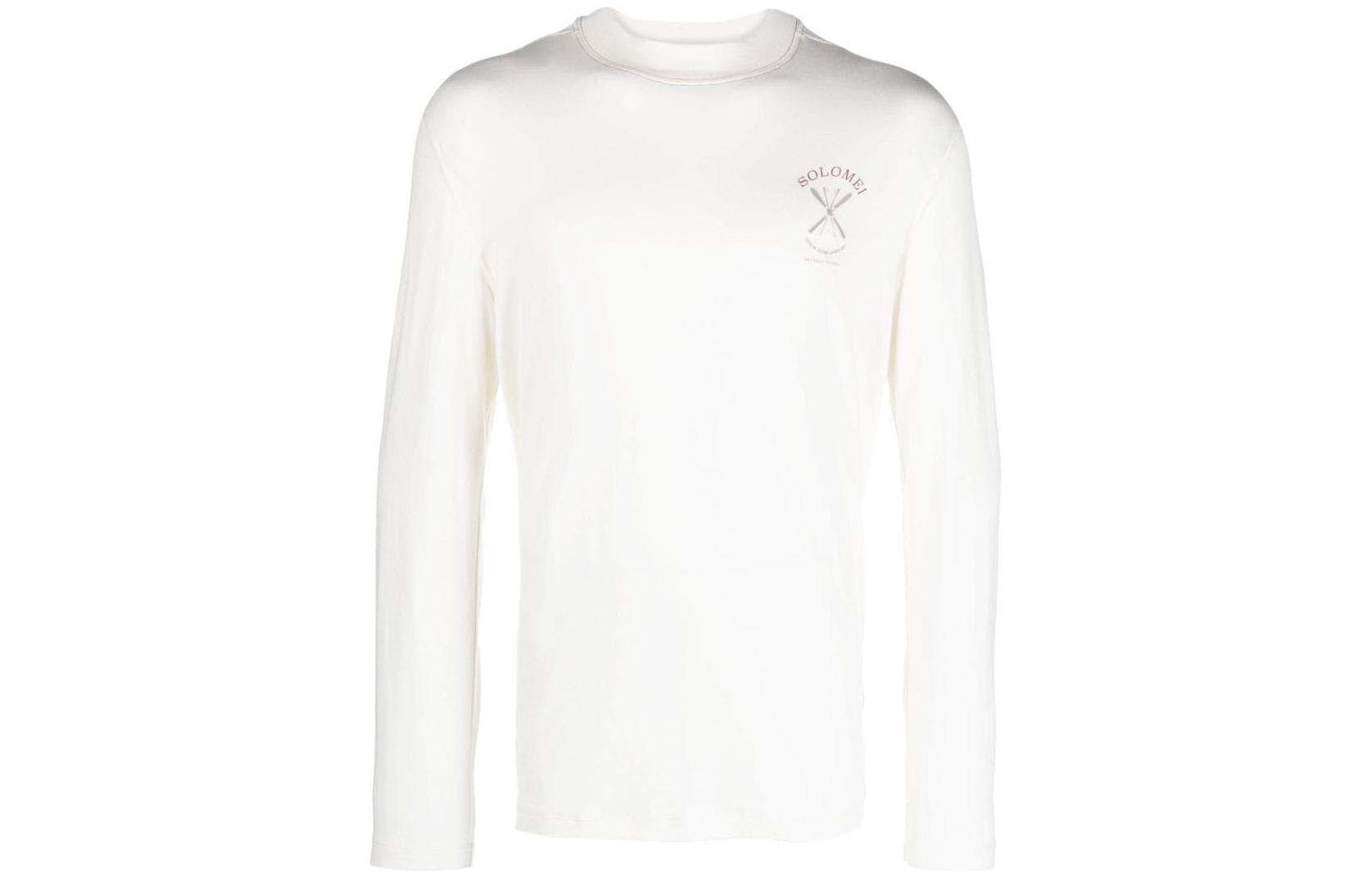 Brunello Cucinelli White Logo Print Crewneck Sweatshirt MM819KT70-C8238