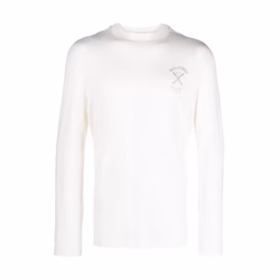 Brunello Cucinelli White Logo Print Crewneck Sweatshirt MM819KT70-C8238
