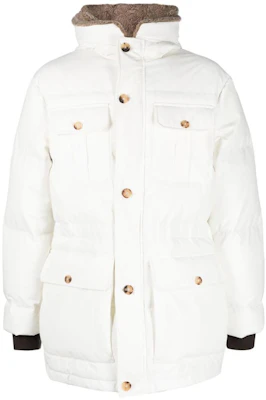 Jaket Bertudung Putih Bruno Cucinelli Double-Placket Solid. MM4201978-C5780 Buy Jaket Bertudung Putih Bruno Cucinelli Double-Placket Solid. MM4201978-C5780