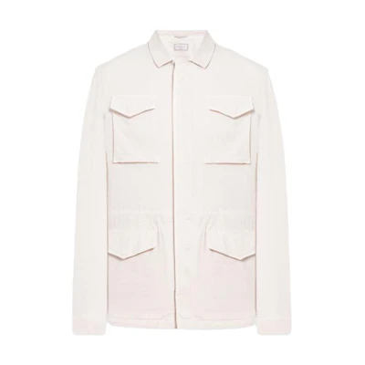 Brunello Cucinelli White Solid Pocket Lapel Jacket MA0816451-C6260